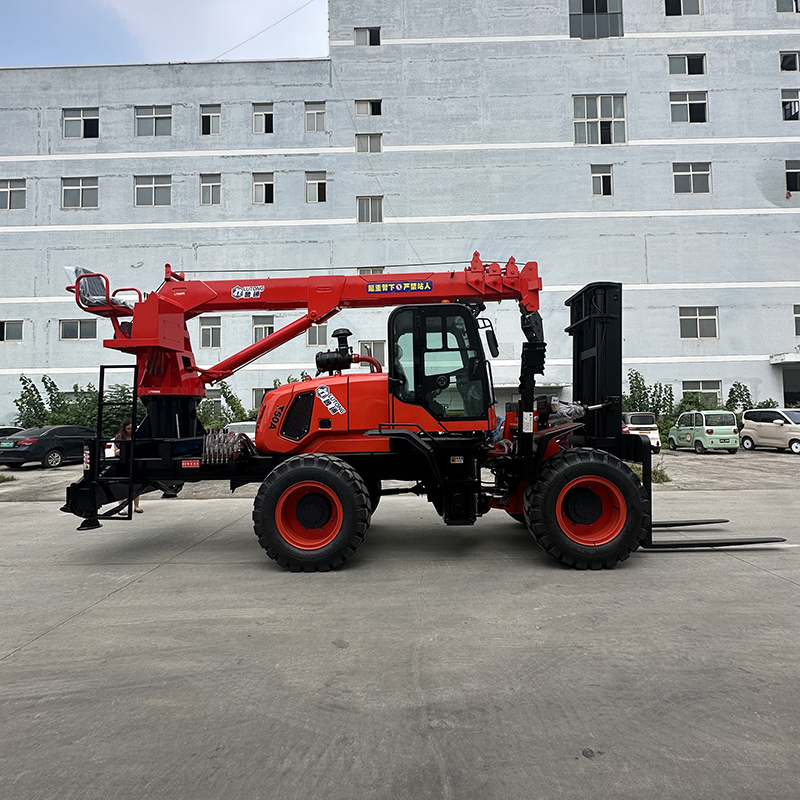 5T+5T 4M4J Rough Terrain Forklift Tail Crane